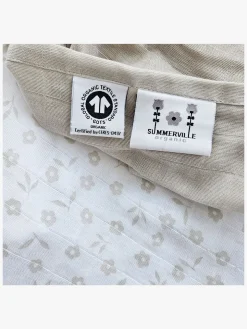 Stofbleer, Nusseklude & Babytæpper|Summerville Organic Tæppe/ Stofble i Musselin 2-pak Øko, Petal/Silver Grey Grå/Hvid