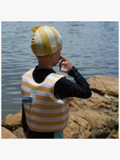 Svømning|SUNNYLiFE Badehætte, Finn the Fish Mustard Stripe Gul