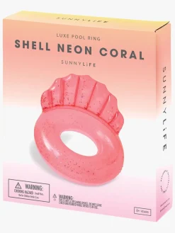 Vandleg|SUNNYLiFE Luxe Badering, Shell Neon Coral
