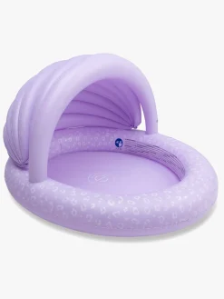 Vandleg|SwimEssentials Swim Essentials Badebassin med Solbeskyttelse 100 cm, Lila Leopard Lilla