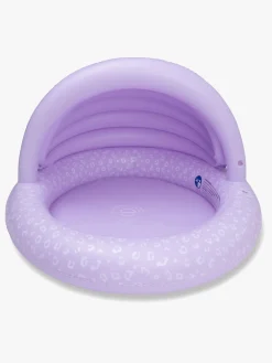 Vandleg|SwimEssentials Swim Essentials Badebassin med Solbeskyttelse 100 cm, Lila Leopard Lilla