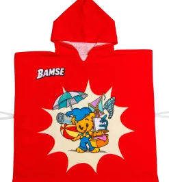 Børn Swimpy Uv & Strand-Bamse Verdens Stærkeste Bjørn Stranden Badeponcho, Rød