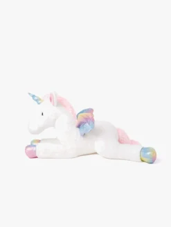 Dukker & Bamser|Teddykompaniet Bamse Liggende Enhjørning, Regnbuefarvet