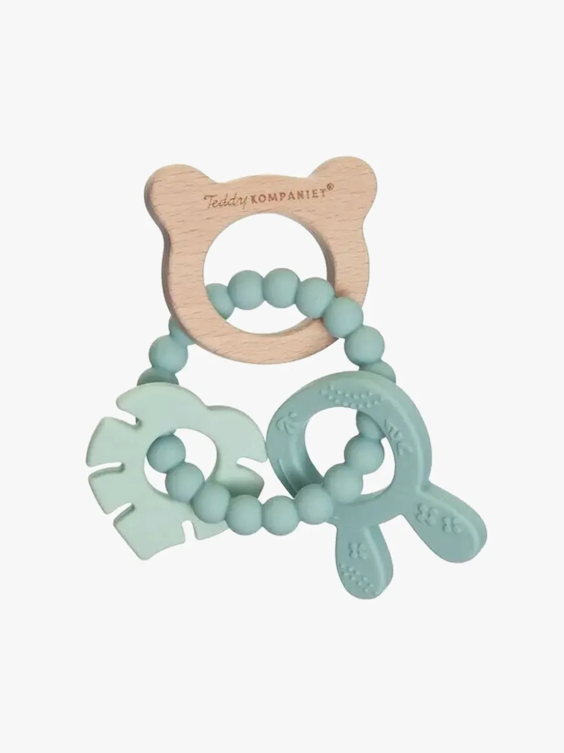 Babylegetøj|Teddykompaniet Silikone & træ Bidering, Lindeblomstgrøn