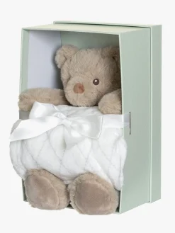 Teddykompaniet Dåbsgaver|Dukker & Bamser-Svea Bamse med Tæppe i Gaveæske,