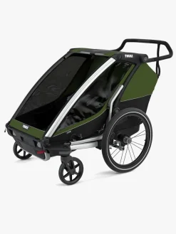 Aktivitetsvogne|Thule Chariot Cab 2 Cykelanhænger inkl. Ski- og Vandresæt, Cypress Green