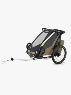Aktivitetsvogne|Thule Chariot Cross 1 Cykelanhænger inkl. Skisæt, Khaki G3