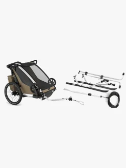 Aktivitetsvogne|Thule Chariot Cross 2 Cykelanhænger inkl. Skisæt, Khaki G3