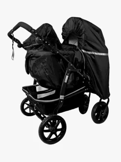 TinyTravel Vogntilbehør-Tiny Travel Dobbelt Regnslag Søskendevogn, Sort