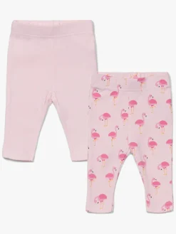 Børn TinyTreasure Underdele-Tiny Treasure Lexi Leggings 2-pak, Pink/Flamingo
