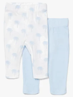 Børn TinyTreasure Underdele-Tiny Treasure Lexi Leggings 2-pak, Blue/Palm