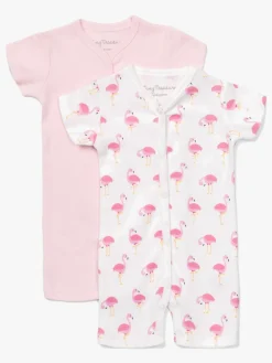Børn TinyTreasure Heldragter-Tiny Treasure Summer Heldragt 2-pak, White/Flamingo