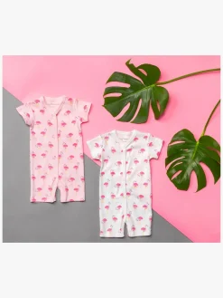 Børn TinyTreasure Heldragter-Tiny Treasure Summer Heldragt 2-pak, Pink/Flamingo