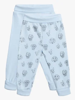 Børn TinyTreasure Underdele-Tiny Treasure Willow Bukser 2-pak, Dogs Baby Blue