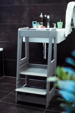 Børnemøbler|tiSsi Læringstårn, Beech Stormy Grey Grå