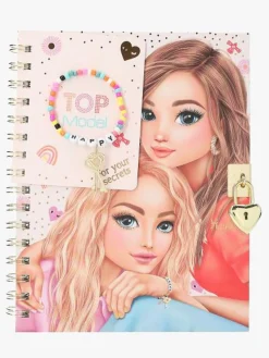 Kreativt Legetøj|TOPModel Dagbog med Hjertelås & Armbånd Lyserød