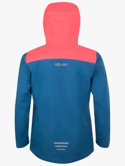 Regntøj|Trollkids Bergen Regnjakke, Midnight Blue/Coral