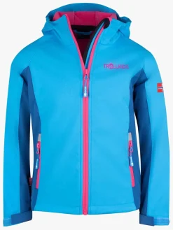 Overtøj|Trollkids Kristiansand Softshelljakke, Midnight Blue/Cerulean