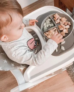 Spisetid|Twistshake Click-Mat Mini Tallerken & Underlag, Grå Blå