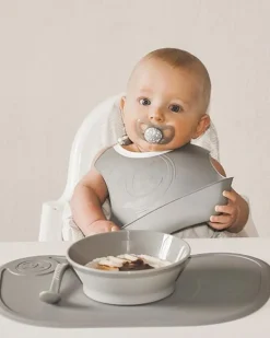 Spisetid|Twistshake Dyb Tallerken m. Låg, Grå Grå