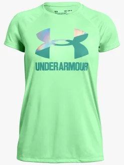 Sportstøj|UnderArmour Under Armour Big Logo Tee Solid SS Træningstrøje, Green Typhoon Grøn