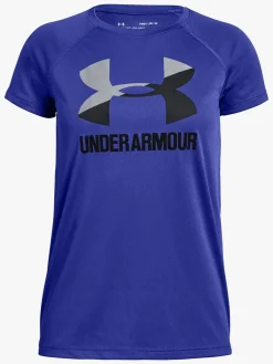 UnderArmour Sportstøj-Under Armour Big Logo Tee Solid SS Træningstrøje, Purple