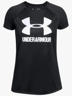 Overdele|UnderArmour Under Armour Big Logo Tee Solid SS Træningstrøje, Black Sort/Hvid