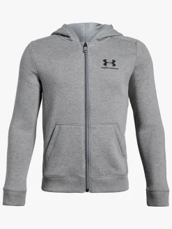 Børn UnderArmour Overdele-Under Armour EU Cotton Fleece Full Zip, Steel