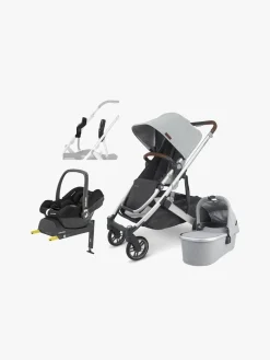 Autostole 0-13 Kg|Vognpakker|UPPAbaby CRUZ V2 Duovogn inkl. Maxi-Cosi CabrioFix i-Size Autostol Baby & Base, Stella Grey