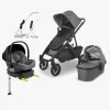 Vognpakker|UPPAbaby VISTA V2 Duovogn inkl. Beemoo Route i-Size Autostol Baby & ISOFIX Base, Greyson Black/Mineral Grey