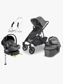 Vognpakker|UPPAbaby VISTA V2 Duovogn inkl. Beemoo Route i-Size Autostol Baby & ISOFIX Base, Greyson Black/Mineral Grey
