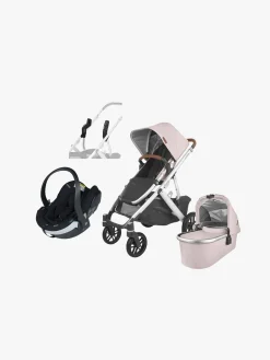 UPPAbaby Vognpakker-VISTA V2 Duovogn inkl. Maxi-Cosi CabrioFix i-Size Autostol Baby inkl. Base, Alice Dusty Pink