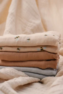 Stofbleer, Nusseklude & Babytæpper|VanillaCopenhagen Vanilla Copenhagen Tæppe/ Stofble i Musselin 6-pak, Honeybee