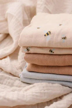 Stofbleer, Nusseklude & Babytæpper|VanillaCopenhagen Vanilla Copenhagen Tæppe/ Stofble i Musselin 6-pak, Honeybee