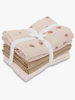 VanillaCopenhagen Stofbleer, Nusseklude & Babytæpper-Vanilla Copenhagen Tæppe/ Stofble i Musselin 6-pak, Ladybug