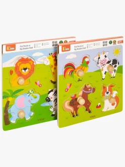 VIGA Spil & Puslespil-Knoppuslespil Dyr, 2-pak