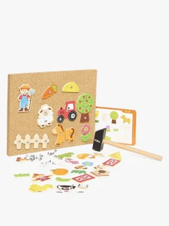 Kreativt Legetøj|VIGA Kreasæt Byg Din Bondegård Rød/Beige