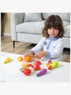 Rolleleg|VIGA Legesæt Skærebræt med Kniv & Mad