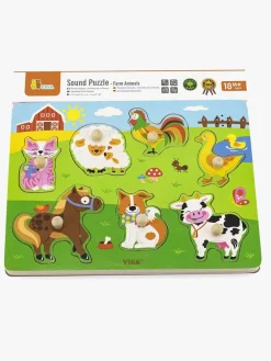 Legetøj Til Børn På 0-10 År|Spil & Puslespil|VIGA Puslespil med Dyrelyde Flerfarvet