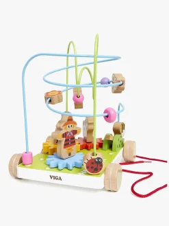 Trælegetøj|VIGA Træklegetøj med Kuglebane og Drejehjul