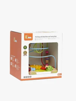 Trælegetøj|VIGA Træklegetøj med Kuglebane og Drejehjul