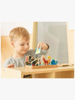 Spil & Puslespil|VIGA Trælegetøj Pirat Og Bondegård 2-i-1