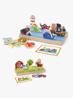 Spil & Puslespil|VIGA Trælegetøj Pirat Og Bondegård 2-i-1