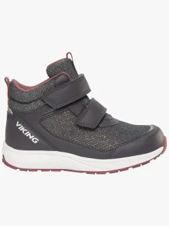 Børn VikingFootwear Sneakers-Viking Bouncy Glitter Mid 2V GTX Sneakers, Charcoal