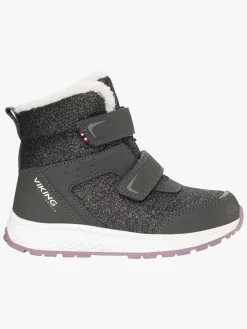 Støvler & Vinterstøvler|VikingFootwear Viking Equip Glitter 2V WP Vinterstøvler, Charcoal/Dusty Pink