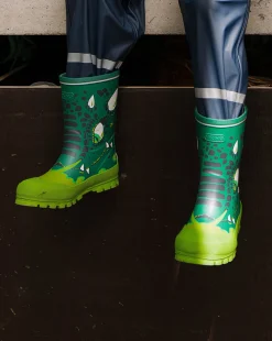 Børn VikingFootwear Gummistøvler-Viking Jolly Print Gummistøvler, Bottlegreen