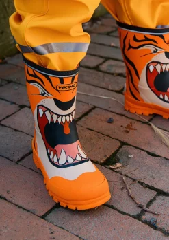 Gummistøvler|VikingFootwear Viking Jolly Print Gummistøvler, Orange Beige/Sort/Orange