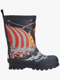 Børn VikingFootwear Gummistøvler-Viking Jolly Print Gummistøvler, Sort