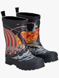 Børn VikingFootwear Gummistøvler-Viking Jolly Print Gummistøvler, Sort