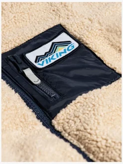 Fleecetøj|VikingFootwear Viking Playtime Vendbar Dynejakke/fleecetrøje, Navy Beige/Blå